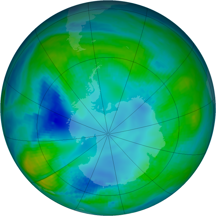 Antarctic ozone map for 02 May 1984